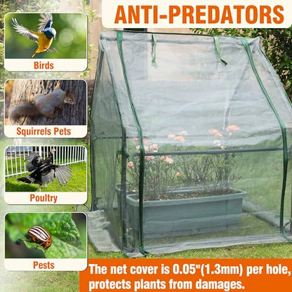 Gardzen Mini Greenhouse with Zipper Mesh Cover 36.2"(L) x36.2(W) x42.5(H) - size: 36”(L) x36”(W) x42”(H)