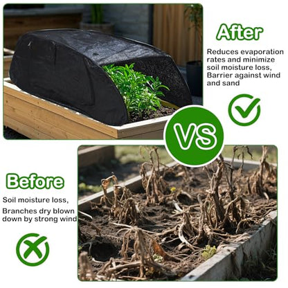 Pop Up Sun Shade for Raised Garden Bed, 47"X21"X18" Foldable Plant Shade Tent Garden Shade Tunnel 80% UV Resistant Sunblock Shades Cover Crop Cage with Bag and Stake for Outdoor Plants Heat Protection
