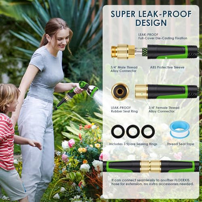 Non-Expandable Garden Hose 75 ft, Lightweight Flexible Anti-Kink - color: Green, size: 75ft