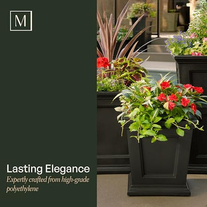 Mayne Fairfield 16in Self-Watering Square Planter, Graphite Grey - color: Graphite Grey, size: 16in