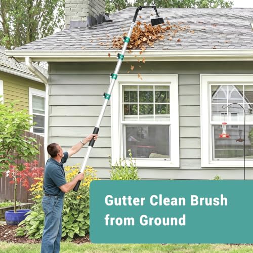 13.4 FT Gutter Rake Tool, Adjustable Gutter Cleaner with Metal Joint.