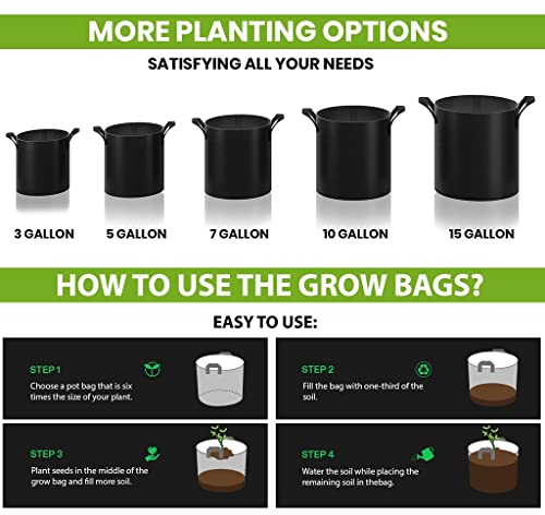 Gardenera Bulk Aeration Planters - 100-Pack 2 Gallon Fabric Grow Bags with Handles, Suitable for Growing Trees, Shrubs, and Perennials - color: 100-pack, size: 2 Gallons