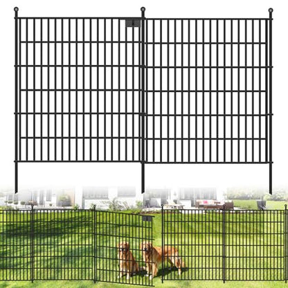 10 Panel No Dig Decorative Garden with Gate 32" H x 24.2'L - size: 32 in(H)×29in(L)