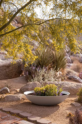 Veradek Mason Series Lane Bowl - Large Outdoor Bowl Planter - color: White, size: 8"H x 32"DIA 2PK