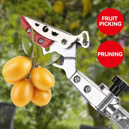 LeafLux Tree Pruner for Garden, Cut Capacity 1/2 Inch & Hold Pole Pruner, Lightweight Fruit Picker with Non-slip handle, Long Reach Tree Branch Cutter with Aluminum Pole, 4.2 FT| LFX112 - size: 4.2FT