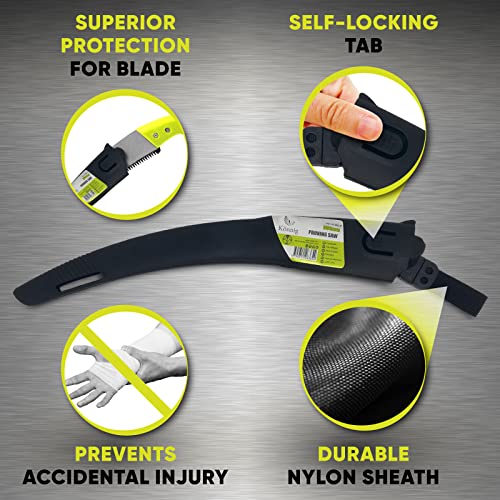 Professional Heavy Duty Pruning Saw (RAZOR SHARP 14" CURVED BLADE) Comfort Handle with Saw Blade Enclosure - size: 14" Curved