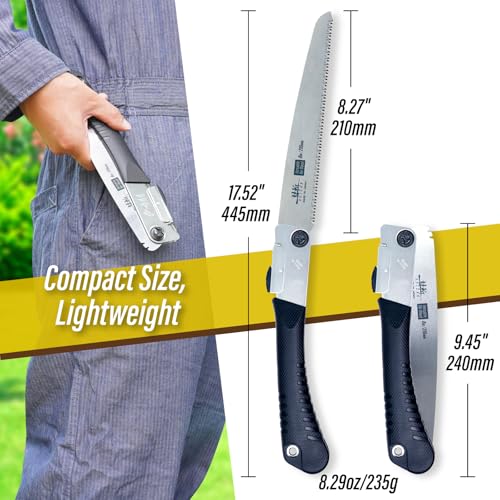 SUIZAN Folding Hand Saw 8.3" Versatile for Wood - Japanese Pruning saws - size: 8.3 Inch (210mm), style: 8.3 Inch (210mm) Folding Saw Versatile for Wood