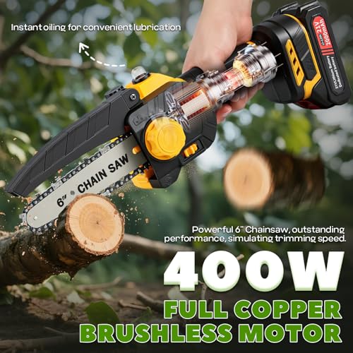 4-in-1 Cordless Pruner Kit, 2.5" Cut & 15 ft Pole Chainsaw