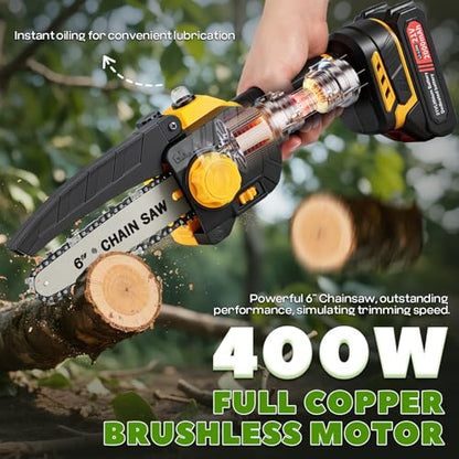 4-in-1 Cordless Pruner Kit, 2.5" Cut & 15 ft Pole Chainsaw