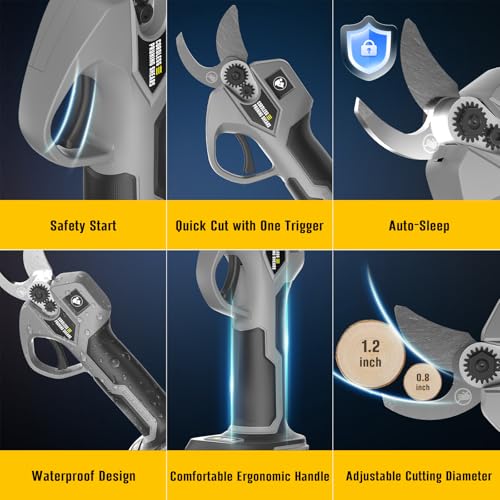 Brushless Electric Pruning Shears Cordless for DeWalt 20V Max Battery
