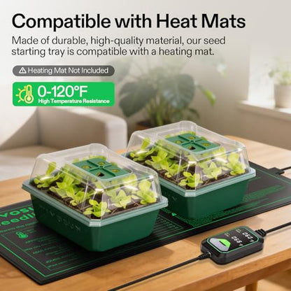 VIVOSUN 12-Pack Seed Starter Trays, 144-Cell Starter Kit with Humidity Dome - size: 12-Pack 144-Cell, style: Trays