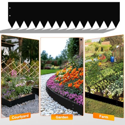 20ft. 40" L × 8" H Metal Landscape Edging, 6 Pack Garden Border - size: 8 Inch