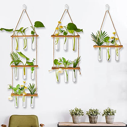 Leumoi 3pcs Hanging Propagation Station, Vertical 18 Glass Test Tubes