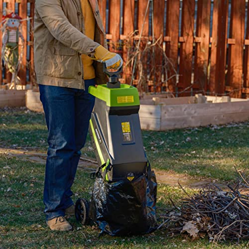 Earthwise GS015 15-Amp Electric Corded Chipper/Shredder with Collection Bag - style: 15-Amp, 8:1 Thick Mulch Ratio