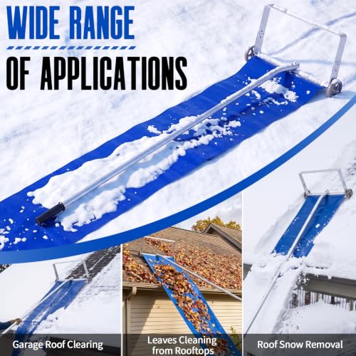 Outvita Snow Roof Rake, 5.3-20FT Extendable Aluminum Pole, Blue - color: Blue, size: 20FT