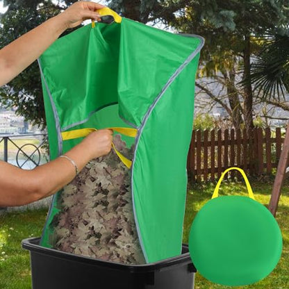 UQM Leaf Collector, Portable Pop Up Leaf Bags, Foldable Leaf Pick Up Tools - color: Green-Standard capacity