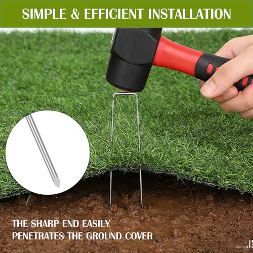 Whonline 75 Pack Landscape Staples 6 Inch, Galvanized Garden Stakes - color: 6 Inch-75 Pcs