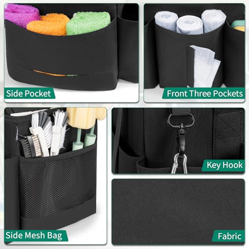IBVIVIC Wearable Cleaning Caddy Bag, Cleaning Supplies Organizer, Black - color: Black