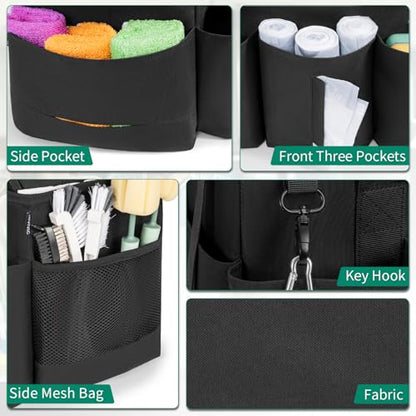 IBVIVIC Wearable Cleaning Caddy Bag, Cleaning Supplies Organizer, Black - color: Black