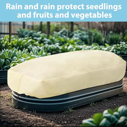 2-Pack Winter Plant Covers Freeze Protection, 59"x17.7"x15.7"Rectangular Garden Covers for Raised Beds & Outdoor Plants, Reusable Frost Cloths for Tree,Shrubs Cold Weather Protection - size: 59"x17.7"x15.7"