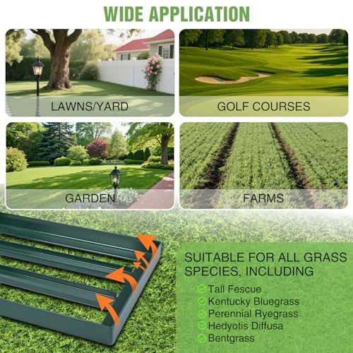 Yesker Lawn Leveling Rake 42 Inch for Soil Yard Leveling Rake with 42"x10" Ground Plate 72" Steel Handle Effort-Saving Heavy Duty Ground Leveler Tool for Backyard Garden Farm Golf Course Landscaping - size: 42 inch