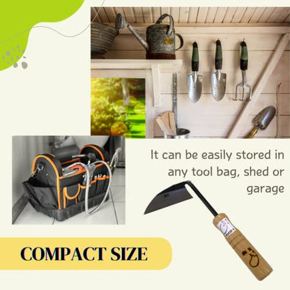 Japanese Sickle (Nejirigama) Durable Carbon Steel (SK85) Blade, Weeder Scraper Hoe, Hand Held Garden Tool, Blade Length 4.72inch - size: NEJIRI GAMA