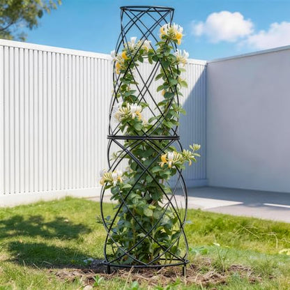 35-Inch Metal Trellis for Climbing Plants – Durable Garden Support - color: black-35"x10"