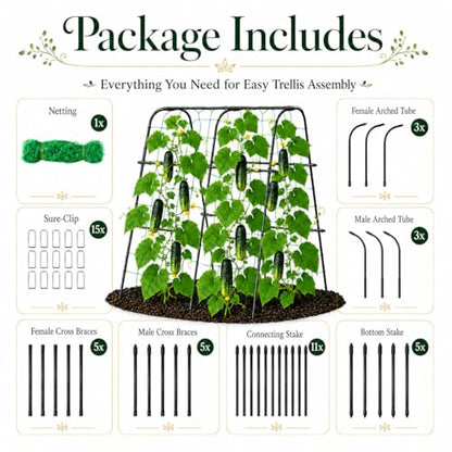 FOLLOOK Cucumber Trellis for Raised Garden Bed, 48x48inch, Black - color: Black, size: 48x48inch
