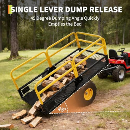 1500 Lb Tow-Behind Dump Garden Cart Trailer