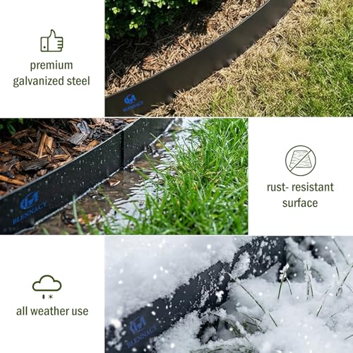 20ft. Garden Landscape Edging with Gloves 6 Pack 6 inch, Black - color: Powder-Coated Black, size: 6 Pack (40 x 6IN)