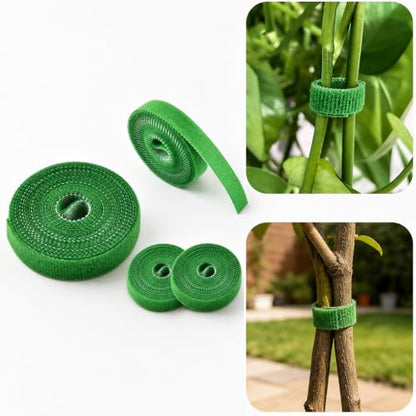 Plant Ties, Garden Plant Tape 0.4in x 32.8ft Roll, Reusable Hook and Loop Plant Ties for Climbing Plants, Adjustable Plant Tie Tape for Stems, Vines, Garden Support and Home Organization