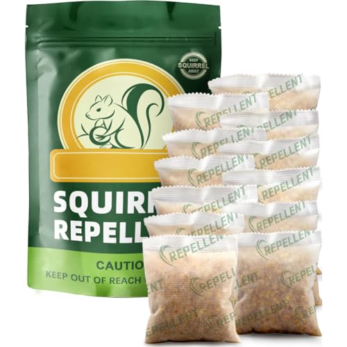 Squirrel Repellent Outdoor, Chipmunk Repellent, Squirrel Deterrent, 12 P - size: 1.5 Ounce(Pack of 6)