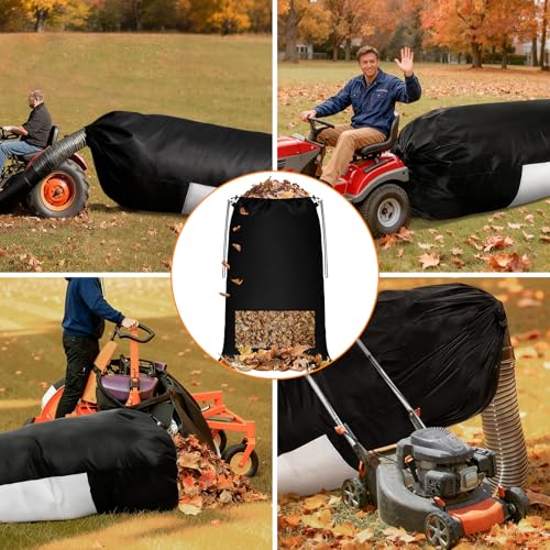 2026 New Large Lawn Tractor Leaf Bag Grass Catcher Bag, 79x52 Inch Leaf Bag