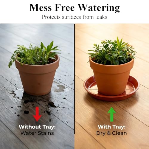 30 Pack Plant Saucer 5 Inches Plastic Drip Trays to Catch Water, Red - color: Red, size: 5 inch