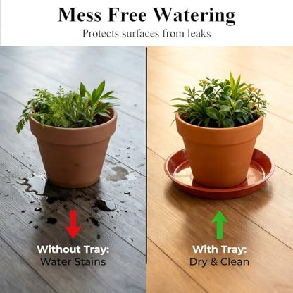 10 Pack Plant Saucer 18 Inches Plastic Drip Trays to Catch Water, Red - color: Red, size: 18 inch
