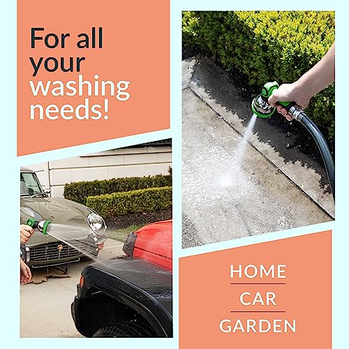 ALMA Garden Hose Nozzle Sprayer with Thumb Control On Off Valve - 10 Spray Pattern Garden Hose Sprayer Nozzle - Perfect Water Hose Nozzle for Outdoor