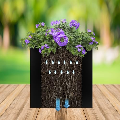 Steel Planter Box 24"x24"x25", Large Square Metal Planter Box - color: Black, size: 25"H x 24"L x 24"W