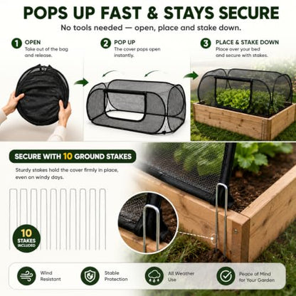 Planter Raiseds Bed Garden Covers, Garden Netting, 2 Pcs, 30% Sun Shade