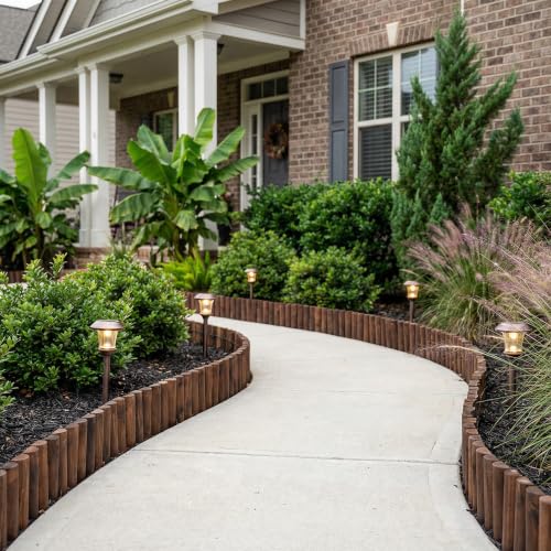 WORTH Wooden Edging for Landscaping, Flexible Garden Lawn Border 12" x 42" - color: 1-Pack 11.8"x42"
