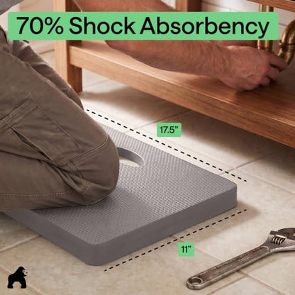 GORILLA GRIP® Extra Thick Foam Kneeling Pad for Gardening, 17.5x11 Gray - color: Gray