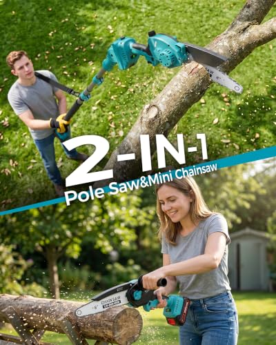 8" Electric Pole Saws for Tree Trimming, 1000W Brushless Motor - color: Dark Blue