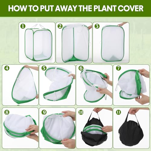 Gilprop 2 Pack Mesh Plant Covers 24 x 24 x 36 Inch Tomato Crop Netting Cage - size: 24 x 24 x 36 Inch