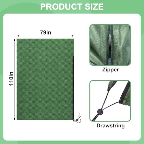 110" x 79" Large Plant Covers Freeze Protection, Thicken Plant Frost Cover - color: Dark Green