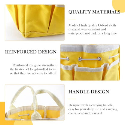 Small Garden Tote Bag,Oxford Waterproof Tool Organizer with 8 Pockets