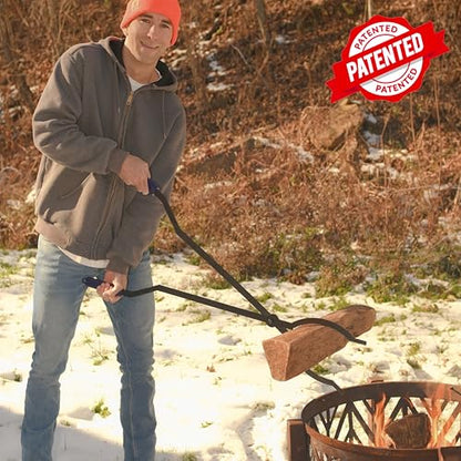 40in Fire Log Tongs Firewood Grabber and Fire Poker Set - size: 40in fire tongs poker set