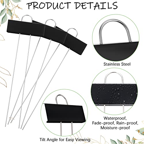 Maitys 38 Pcs Metal Plant Markers Outdoor, Black Label with White Ink - color: Black Label With White Ink