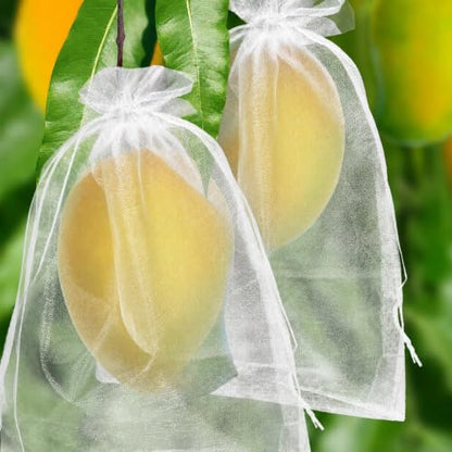 50 Pcs Fruit Protection Bags, 6×9 in Mesh Cover Nets for Tree, White - color: White, size: 6×9 in