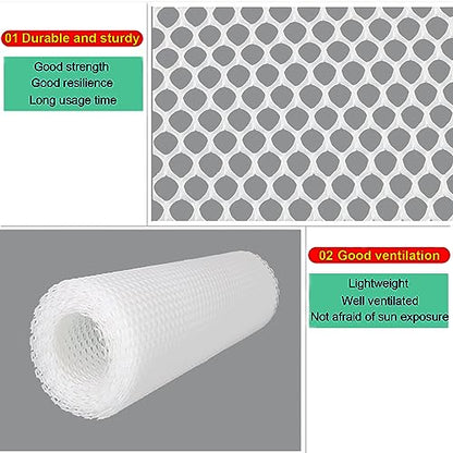 Plastic Chicken Wire Fencing 15.7IN x 66FT,Pet Barrier Netting,Durable Garden Mesh Fence Animal Barrier for Dogs, Rabbits, Poultry & Plant Protection,White - color: White, size: 15.7INx66FT