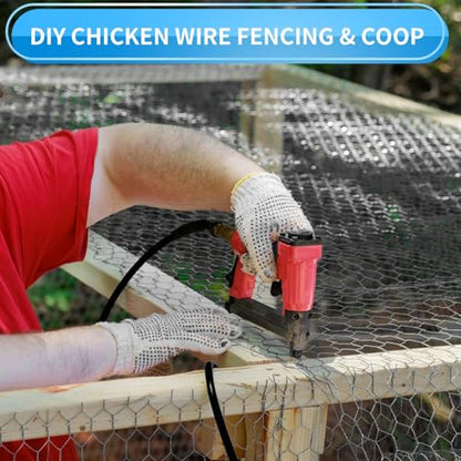 24'' x 150' Black Chicken Wire Mesh Fence, 19 Gauge Galvanized Poultry Netting and 1 inch Garden Mesh Fence Roll, Chicken Wire for Floral Arrangements/Crafts/Farm/Livestock/Pet Protection - size: 19 gauge 24'' x 150'