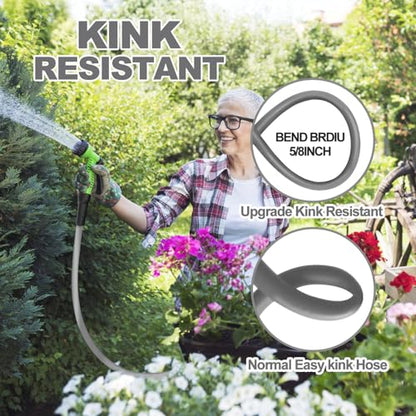 YOTOO Heavy Duty Hybrid Short Garden Hose, Lead in Water Hose 5/8-Inch by 6-Feet 150 PSI, Kink Resistant, All-Weather Flexible with Swivel Grip Handle and 3/4" GHT Solid Brass Fittings, Gray - color: Gray, size: 6 FT